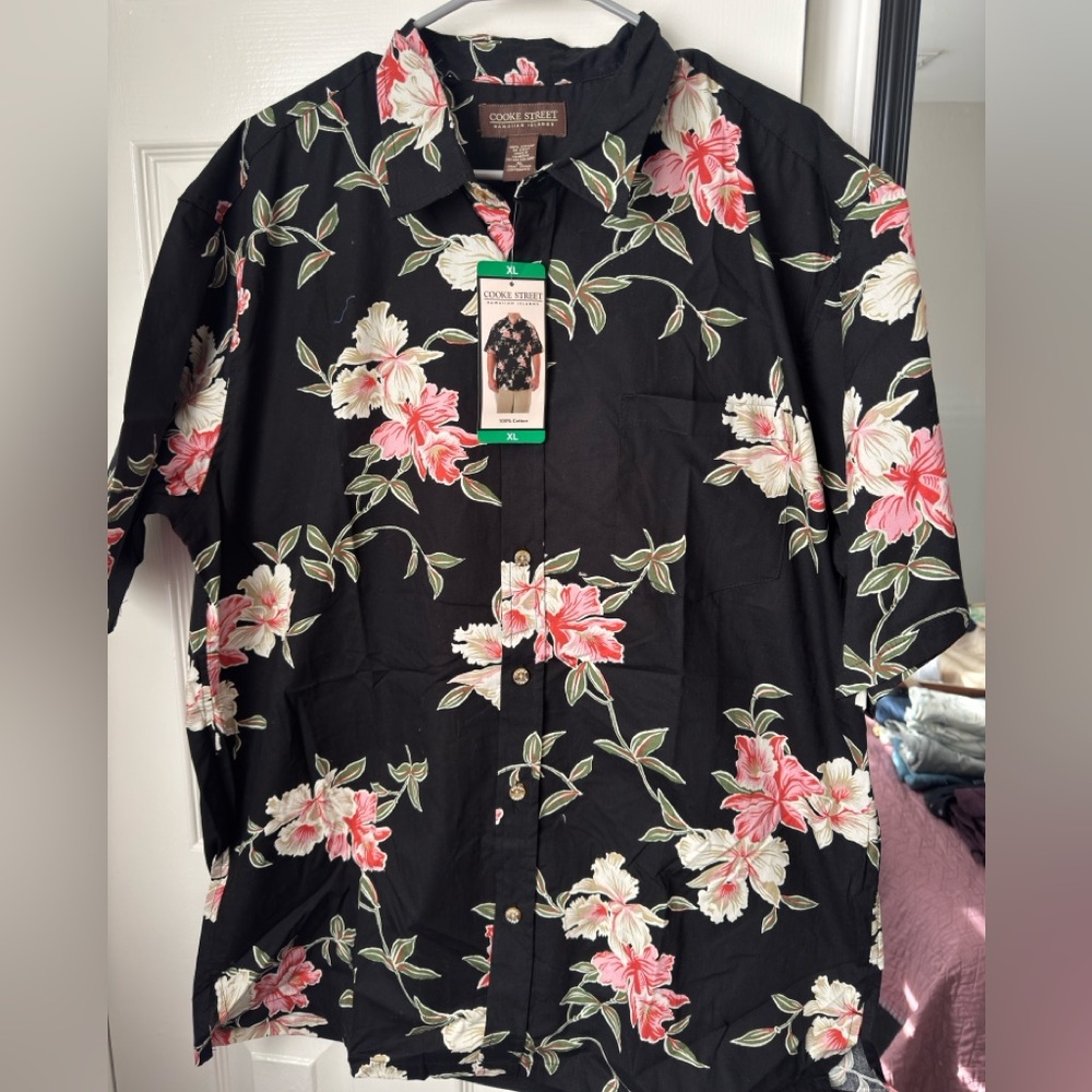 Black Floral Men's Shirt